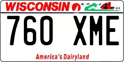 WI license plate 760XME