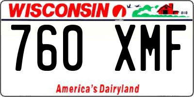 WI license plate 760XMF