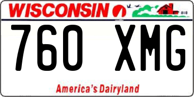 WI license plate 760XMG