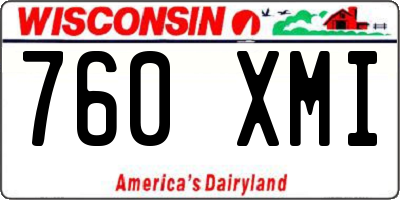 WI license plate 760XMI