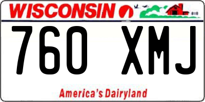 WI license plate 760XMJ