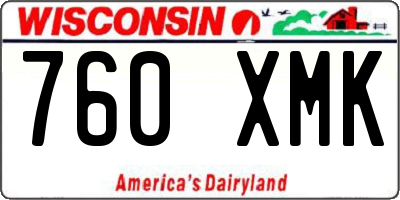 WI license plate 760XMK