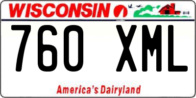 WI license plate 760XML