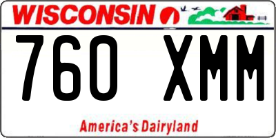 WI license plate 760XMM