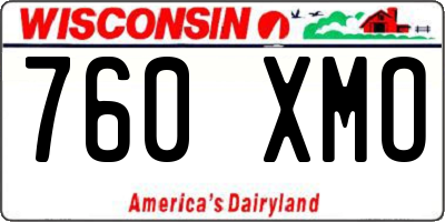 WI license plate 760XMO