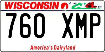 WI license plate 760XMP