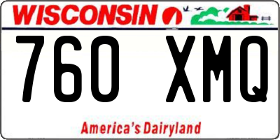 WI license plate 760XMQ