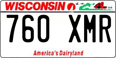 WI license plate 760XMR