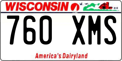 WI license plate 760XMS