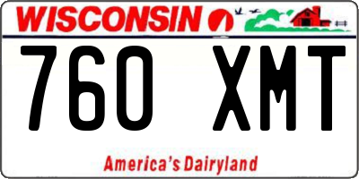 WI license plate 760XMT