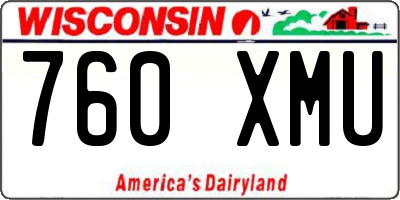 WI license plate 760XMU