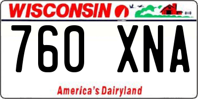 WI license plate 760XNA