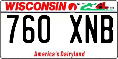 WI license plate 760XNB