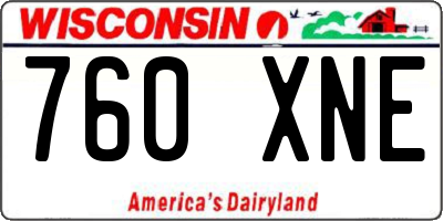 WI license plate 760XNE