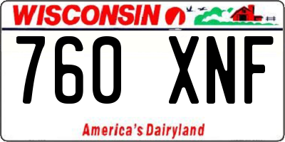 WI license plate 760XNF