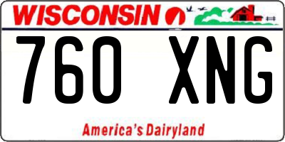 WI license plate 760XNG
