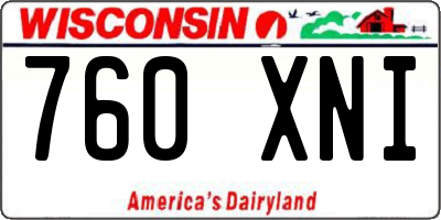 WI license plate 760XNI