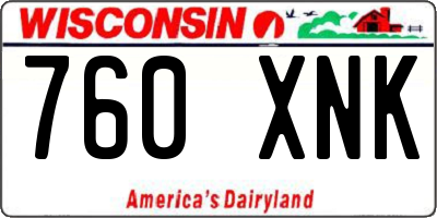 WI license plate 760XNK