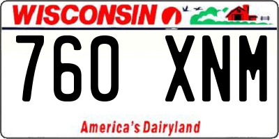 WI license plate 760XNM