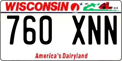 WI license plate 760XNN