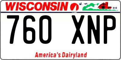 WI license plate 760XNP