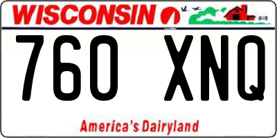 WI license plate 760XNQ