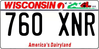 WI license plate 760XNR