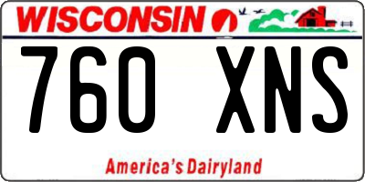 WI license plate 760XNS