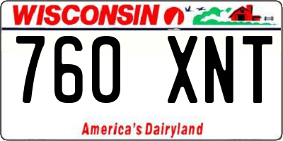 WI license plate 760XNT