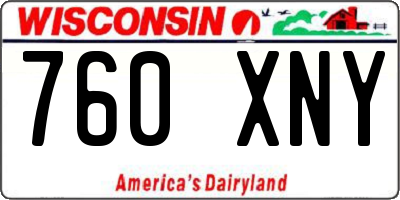 WI license plate 760XNY