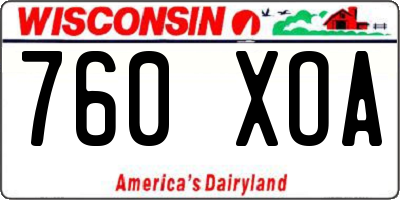 WI license plate 760XOA