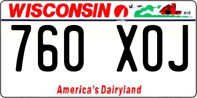 WI license plate 760XOJ