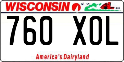WI license plate 760XOL