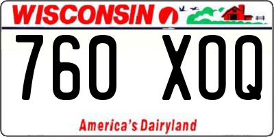 WI license plate 760XOQ