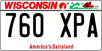 WI license plate 760XPA