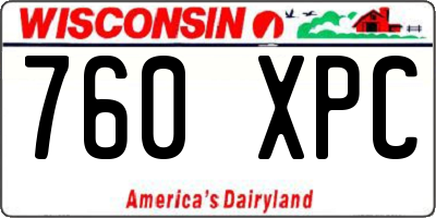 WI license plate 760XPC