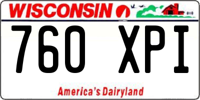WI license plate 760XPI