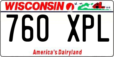 WI license plate 760XPL