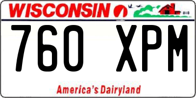 WI license plate 760XPM