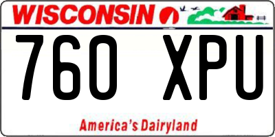 WI license plate 760XPU
