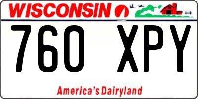 WI license plate 760XPY