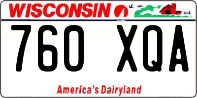 WI license plate 760XQA