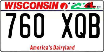 WI license plate 760XQB