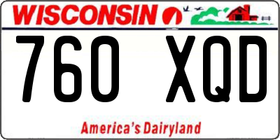 WI license plate 760XQD