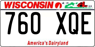 WI license plate 760XQE