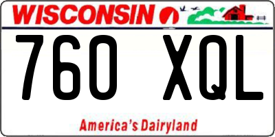 WI license plate 760XQL