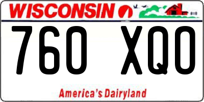 WI license plate 760XQO