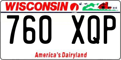 WI license plate 760XQP