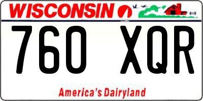 WI license plate 760XQR