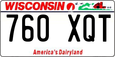 WI license plate 760XQT